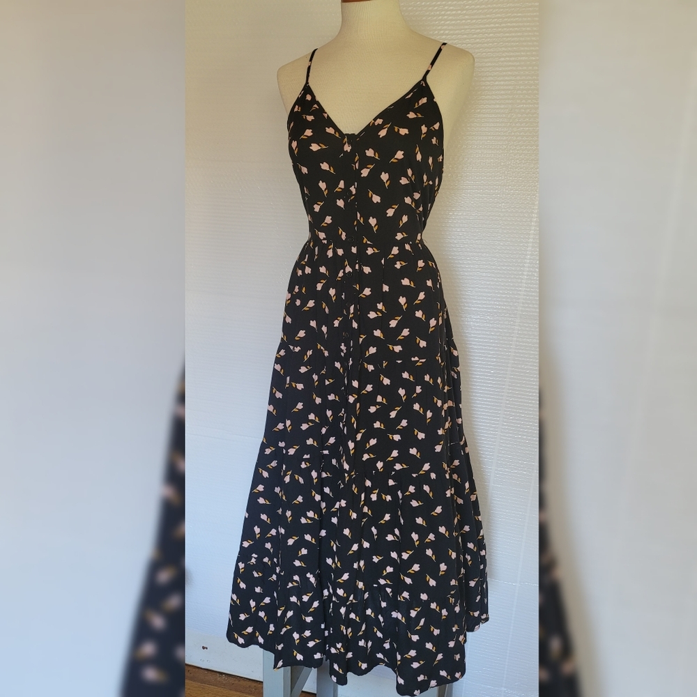 Band of gypsies black floral maxi dress
